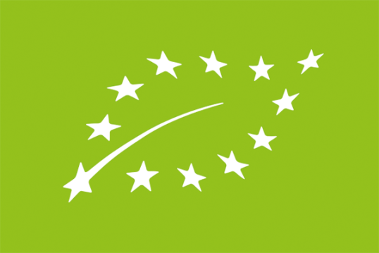 Unijne logo rolnictwa ekologicznego — zielony listek